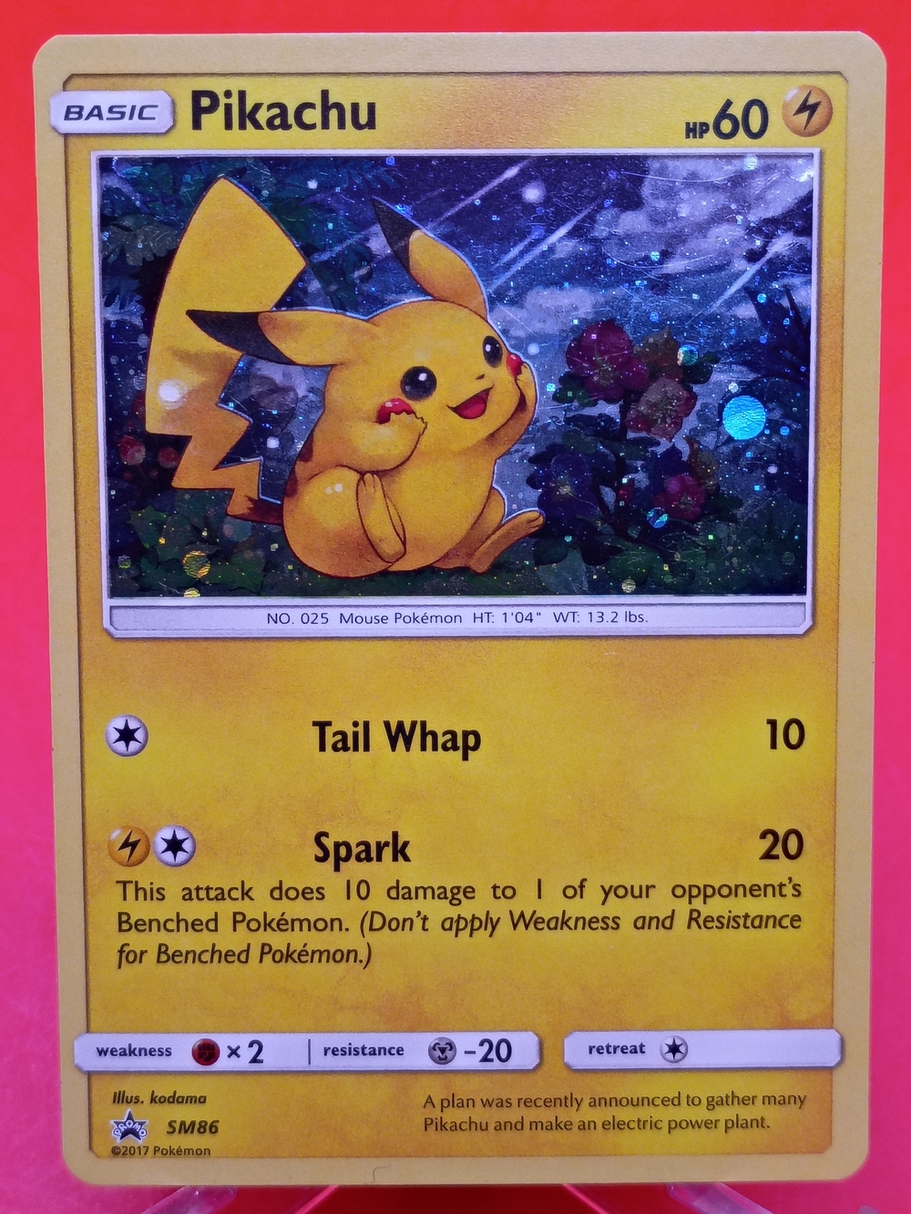 Pikachu SM86 Sun & Moon Black Star Promo Cosmos Holo Near Mint Pokémon TCG